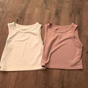 White and pink Shein tank top set🤍🩷